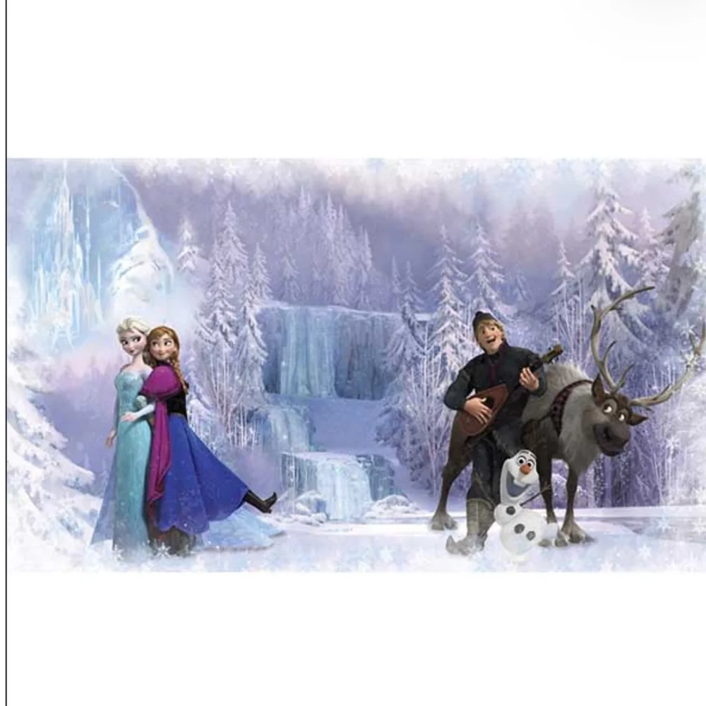 Disney Frozen 7 Panel Wallpaper mural in purple color by York JL1321M.